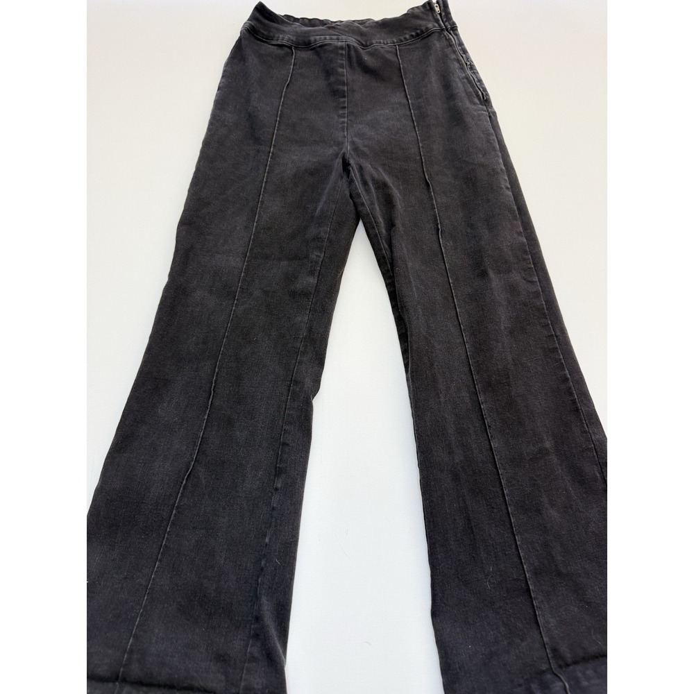Fashion Nova Women's Flared Black Solid Denim Jeans Juniors Size 11